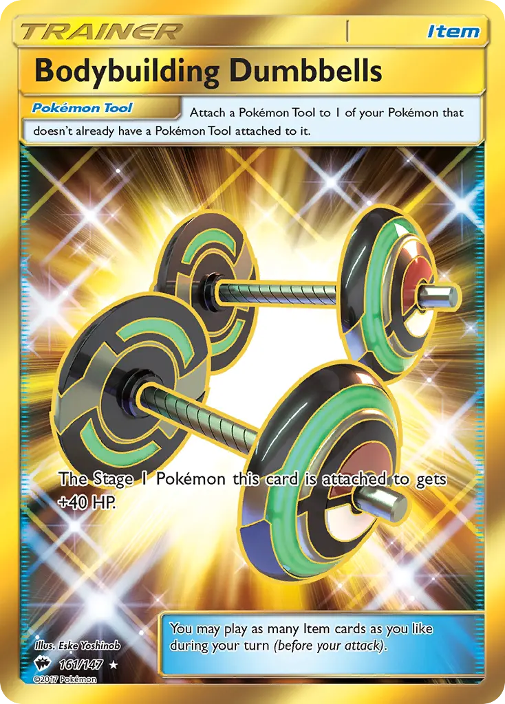 Bodybuilding Dumbbells - Burning Shadows 161/147 (Secret Rare)