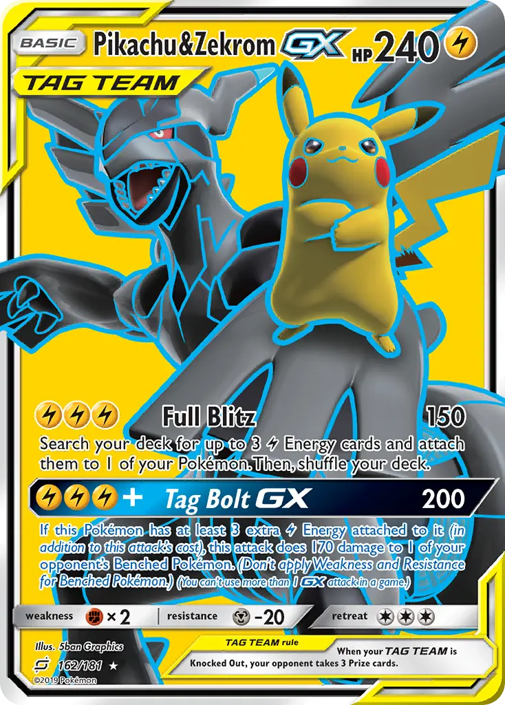 Pikachu & Zekrom-GX - Team Up 162/181 (Ultra Rare)