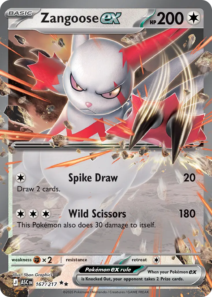 Zangoose ex - Ascended Heroes 167/217 (Holo)
