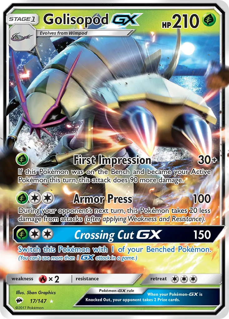Golisopod-GX - Burning Shadows 017/147 (Rare Holo GX)