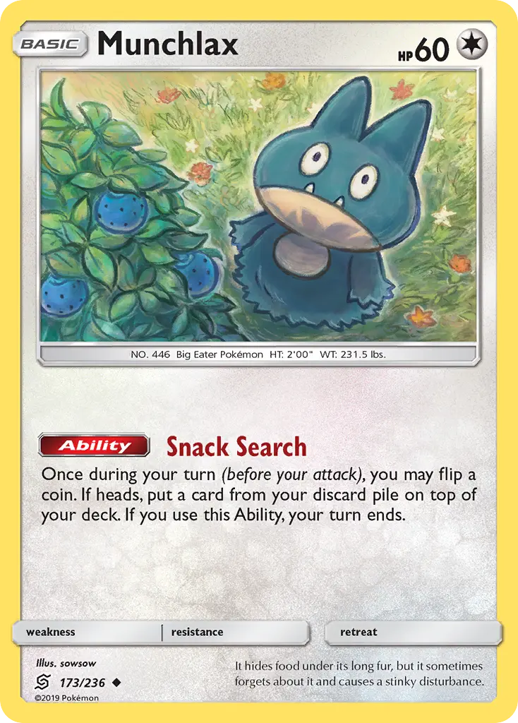 Munchlax - Unified Minds 173/236 (Reverse Holo)