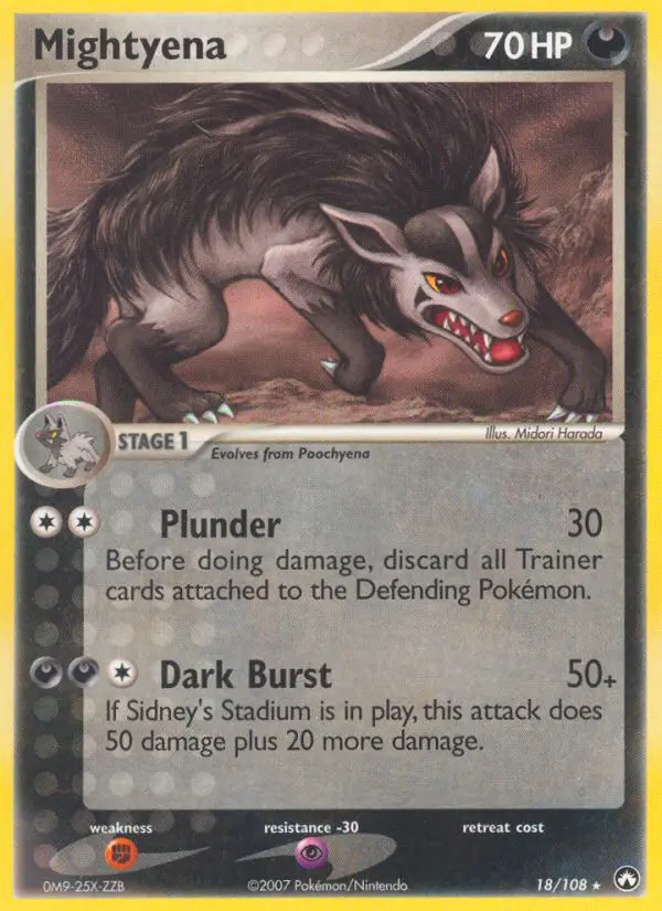 Mightyena - Power Keepers 018/108 (Reverse Holo)