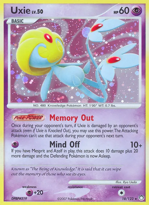 Uxie - Mysterious Treasures 018/123 (Reverse Holo)