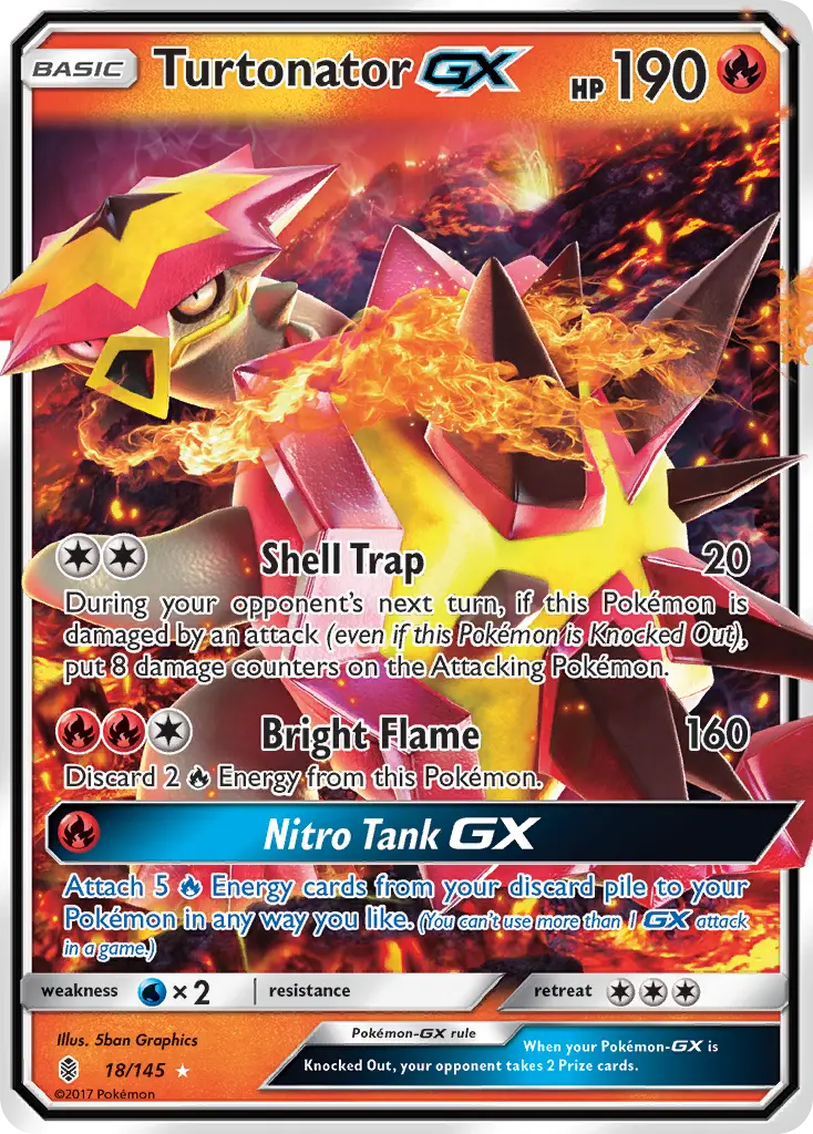 Turtonator-GX - Guardians Rising 018/145 (Rare Holo GX)