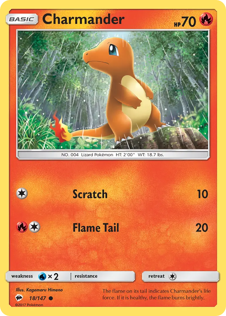 Charmander - Burning Shadows 018/147 (Reverse Holo)
