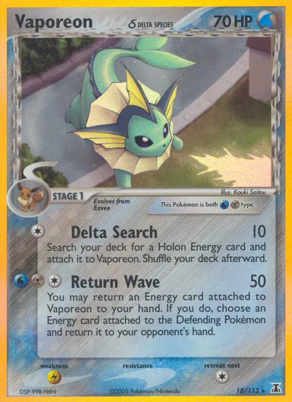 Vaporeon δ - Delta Species 018/113 (Reverse Holo)