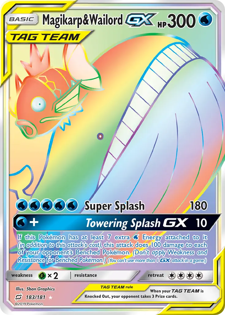 Magikarp & Wailord-GX - Team Up 183/181 (Rainbow Rare)