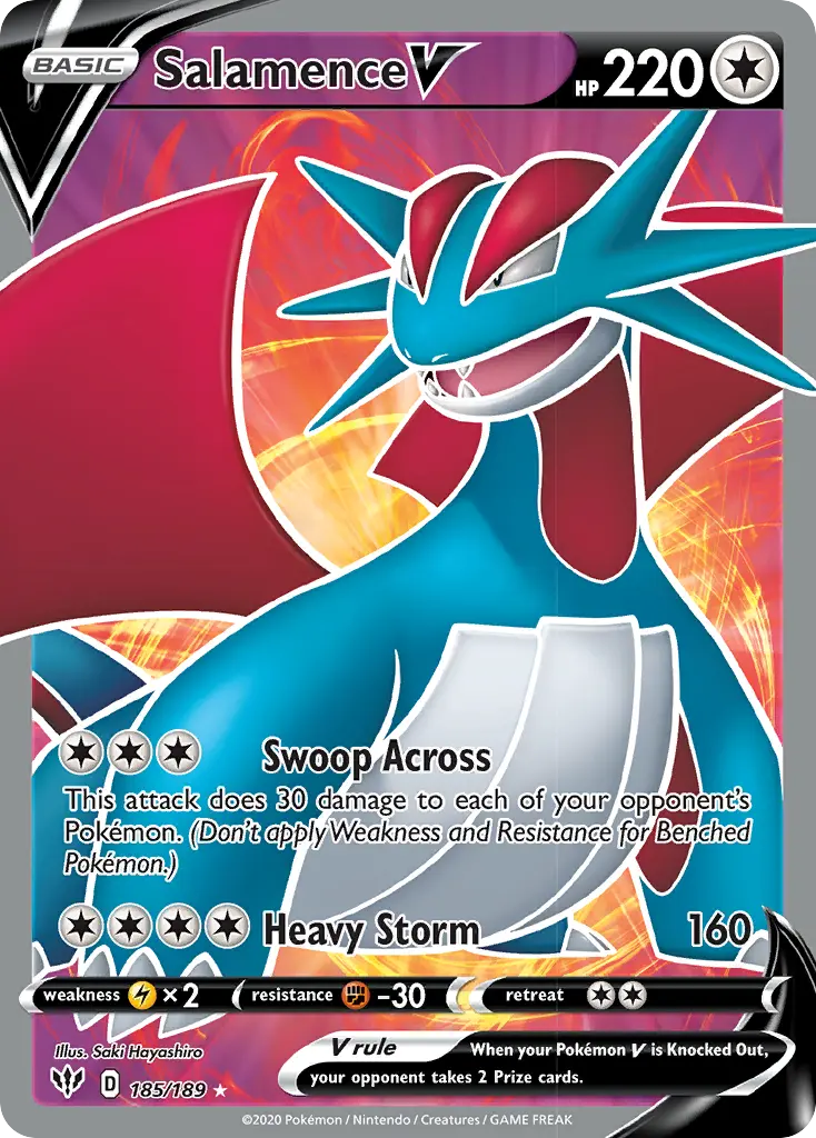 Salamence V - Darkness Ablaze 185/189 (Holo)