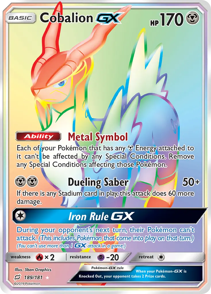 Cobalion-GX - Team Up 189/181 (Rainbow Rare)