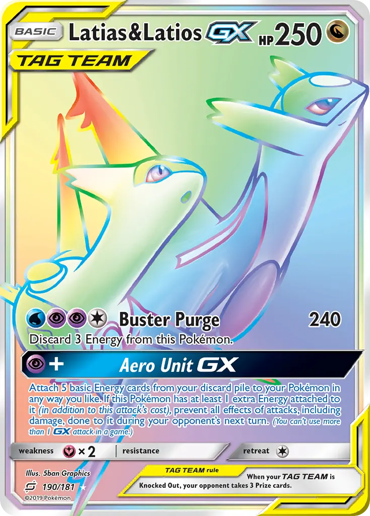 Latias & Latios-GX - Team Up 190/181 (Rainbow Rare)
