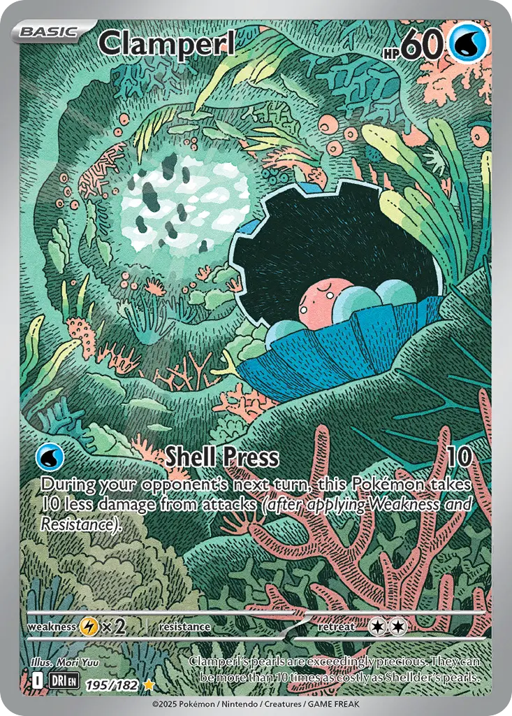Clamperl - Destined Rivals 195/182 (Holo)