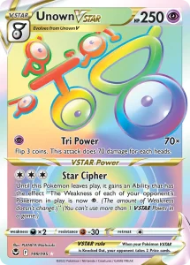 Unown VSTAR - Silver Tempest 199/195 (Rainbow Rare)