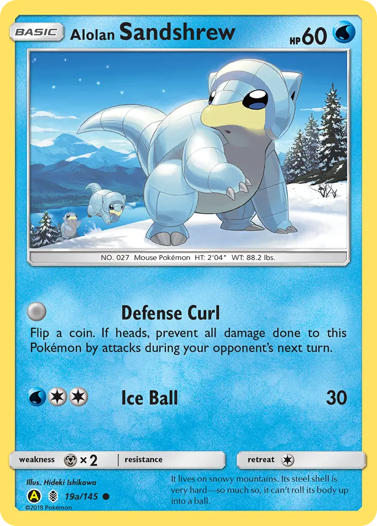 Alolan Sandshrew - Guardians Rising 19a (Yellow A)