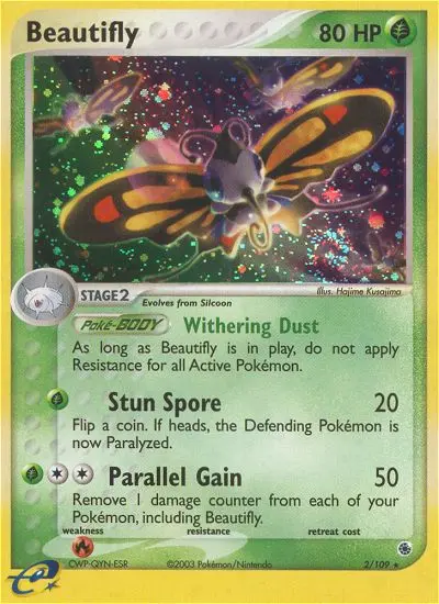 Beautifly - Ruby & Sapphire 002/109 (Reverse Holo)