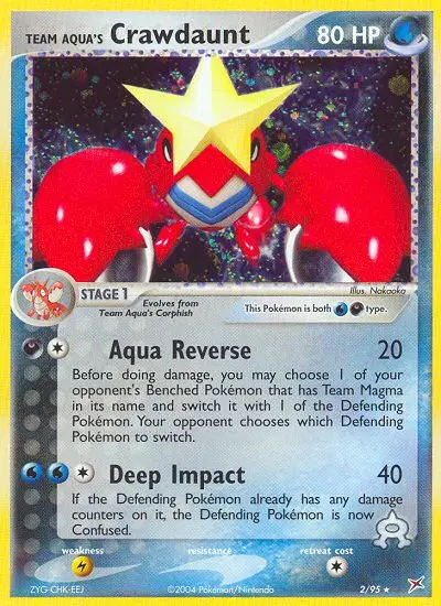 Team Aqua's Crawdaunt - Team Magma vs Team Aqua 002/095 (Reverse Holo)