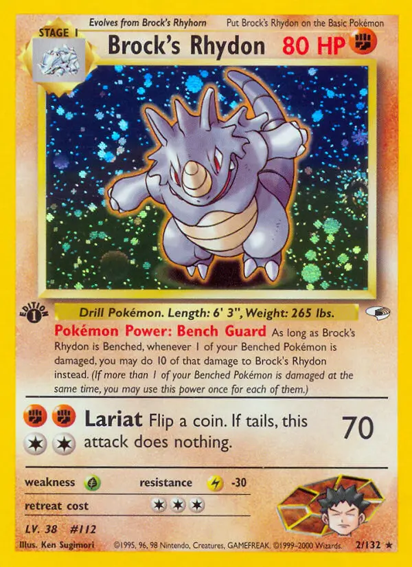 Brock's Rhydon - Gym Heroes 002/132 (1st Edition)