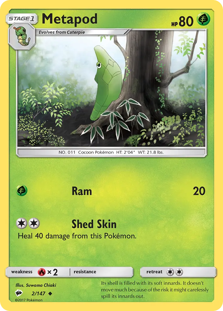 Metapod - Burning Shadows 002/147 (Regular)