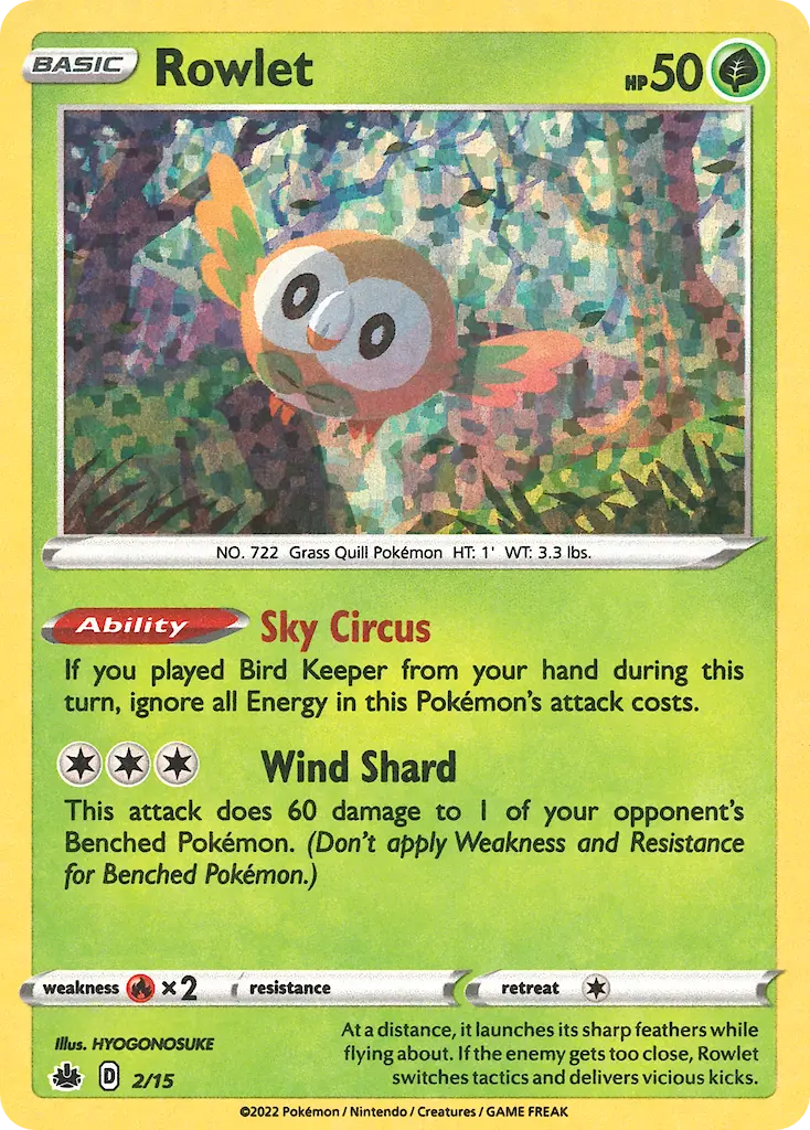 Rowlet - McDonald's Collection 2022 002/015 (Holo)