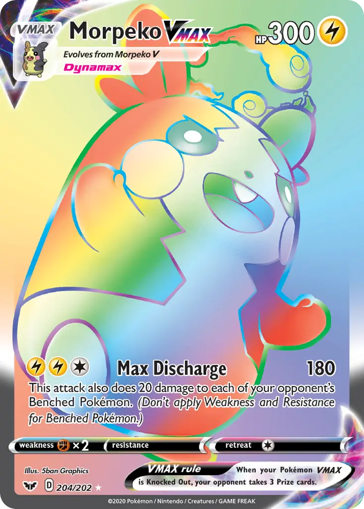 Morpeko VMAX - Sword & Shield 204/202 (Rainbow Rare)