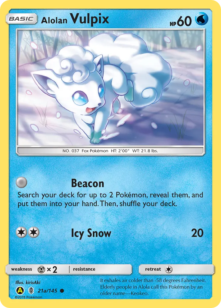Alolan Vulpix - Guardians Rising 21a (Yellow A)