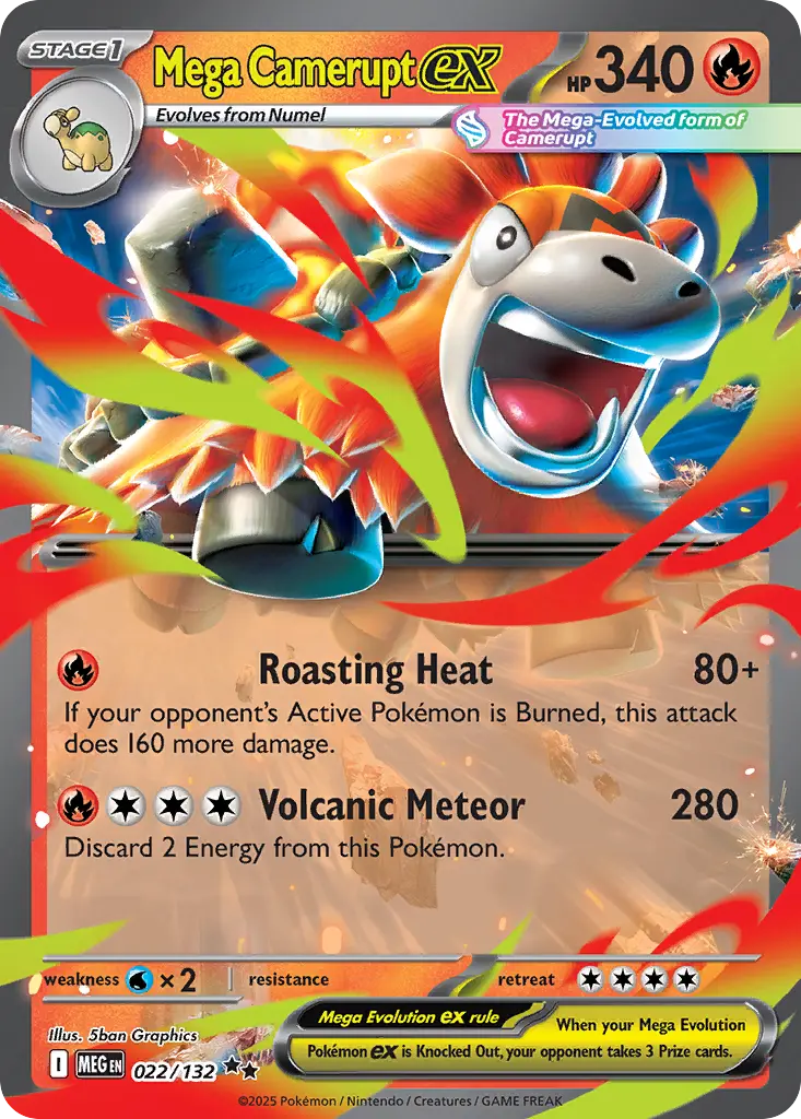 Mega Camerupt ex - Mega Evolution 022/132 (Holo)