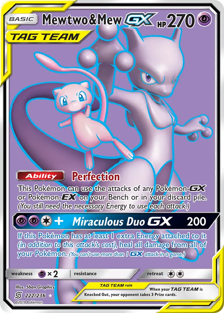 Mewtwo & Mew-GX - Unified Minds 222/236 (Ultra Rare)