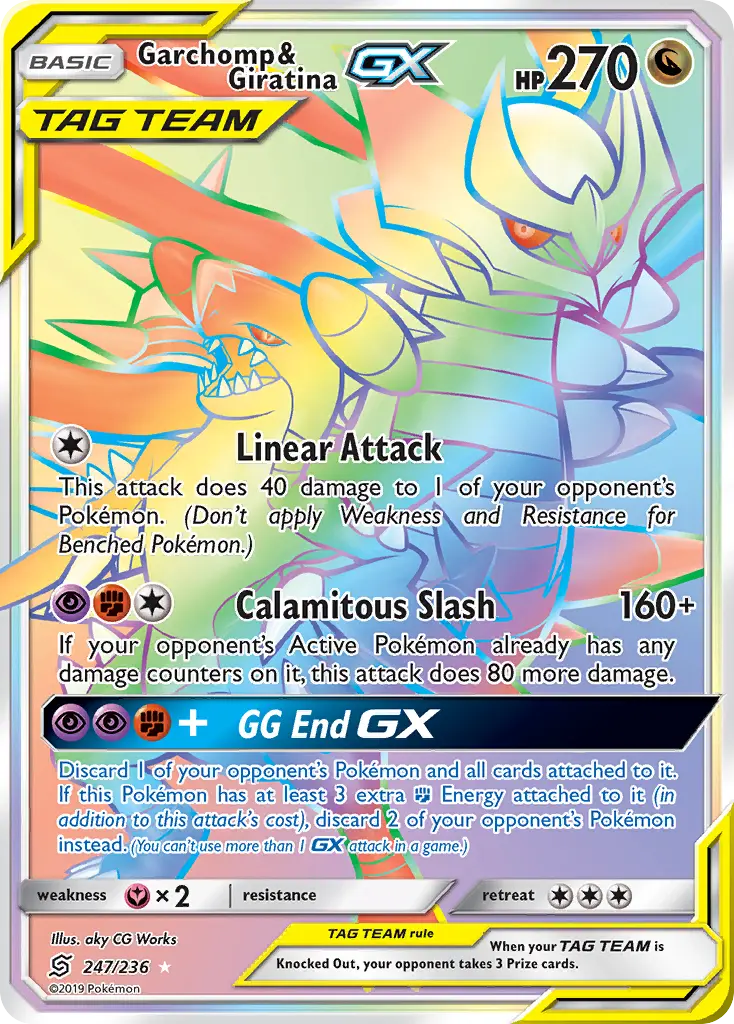 Garchomp & Giratina-GX - Unified Minds 247/236 (Rainbow Rare)