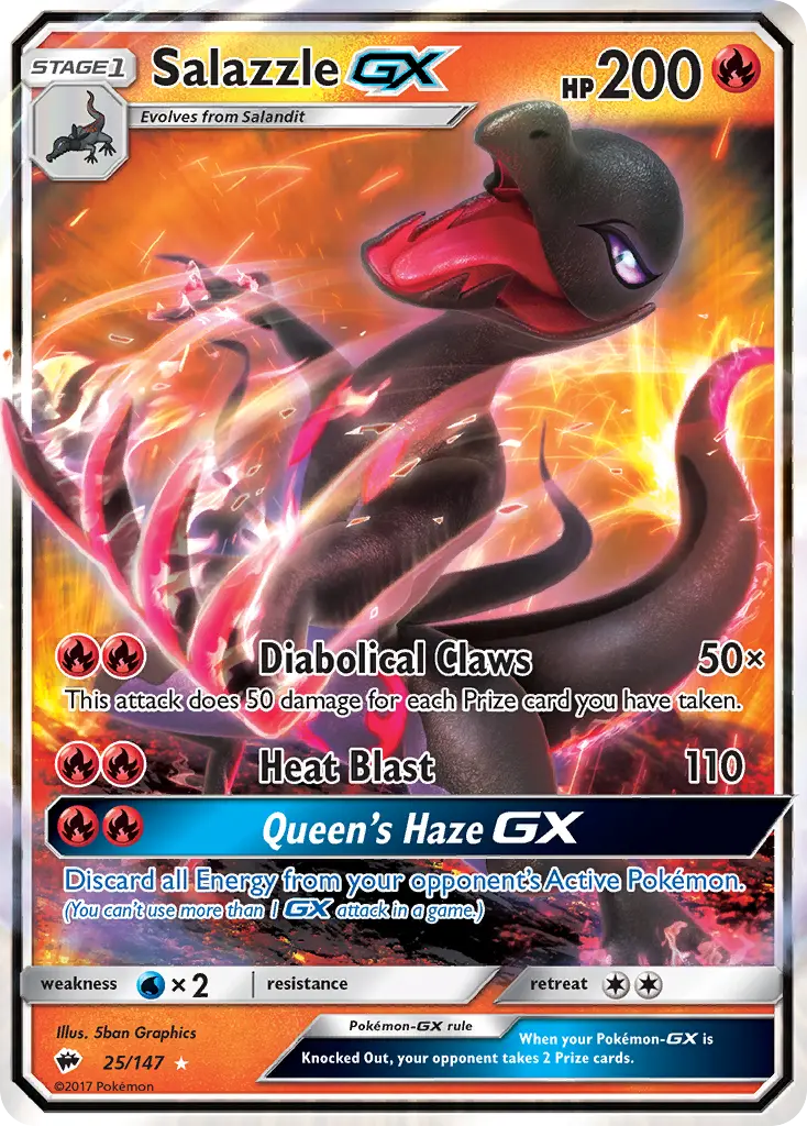 Salazzle-GX - Burning Shadows 025/147 (Rare Holo GX)