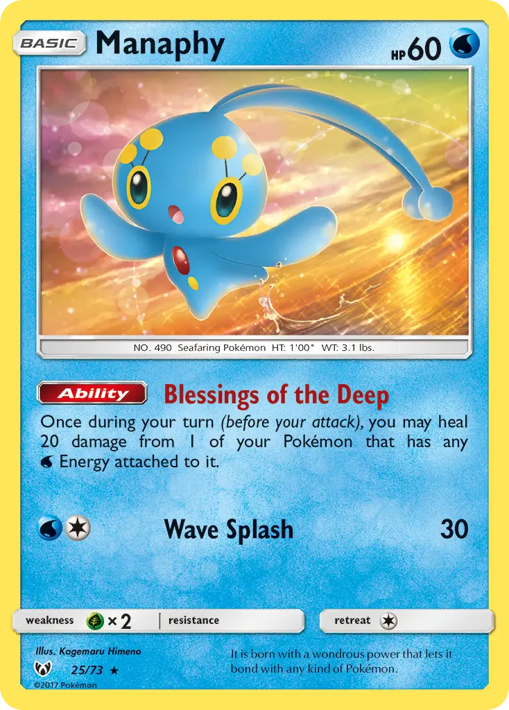 Manaphy - Shining Legends 025/073 (Reverse Holo)