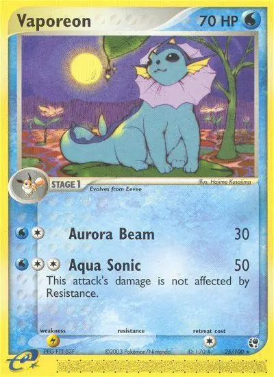 Vaporeon - Sandstorm 025/100 (Reverse Holo)