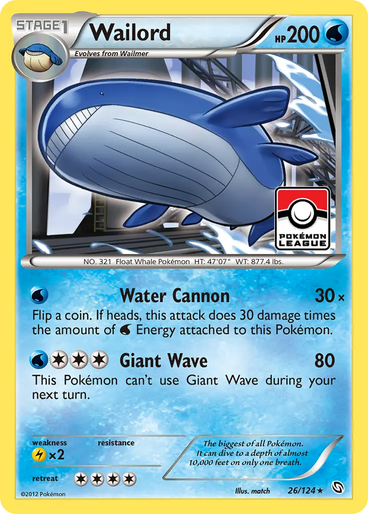 Wailord - Dragons Exalted 026/124 (Reverse Holo)