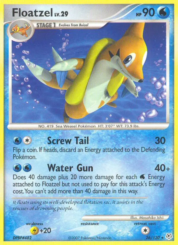 Floatzel - Diamond & Pearl 026/130 (Reverse Holo)