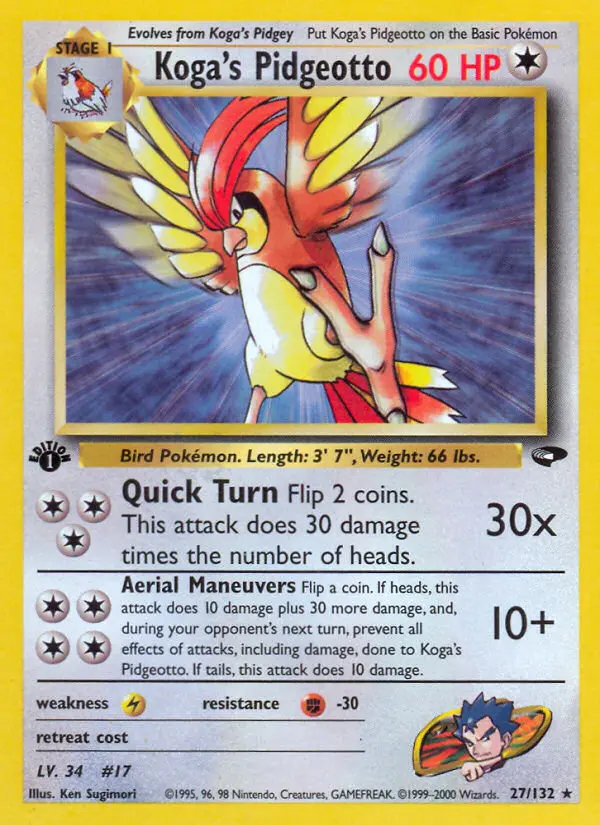 Koga's Pidgeotto - Gym Challenge 027/132 (Regular)