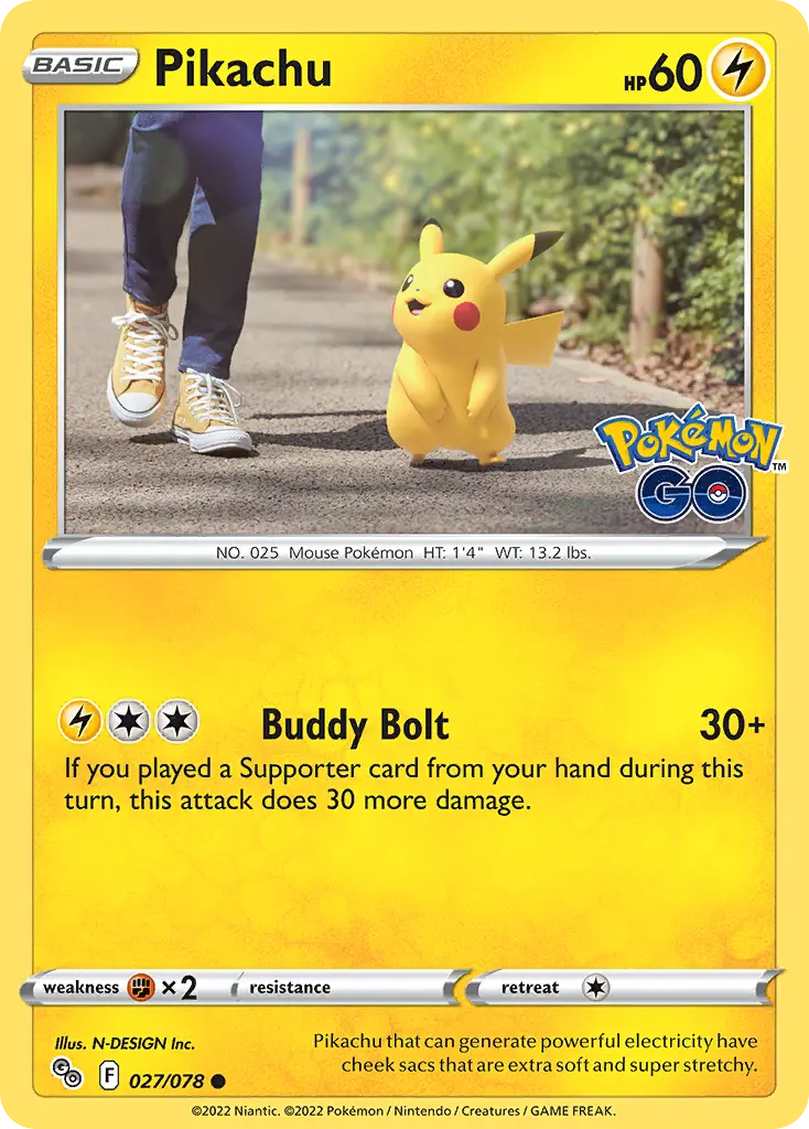 Pikachu - Pokémon GO 027/078 (Cosmos Holo)