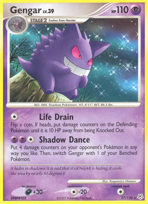 Gengar - Diamond & Pearl 027/130 (Reverse Holo)