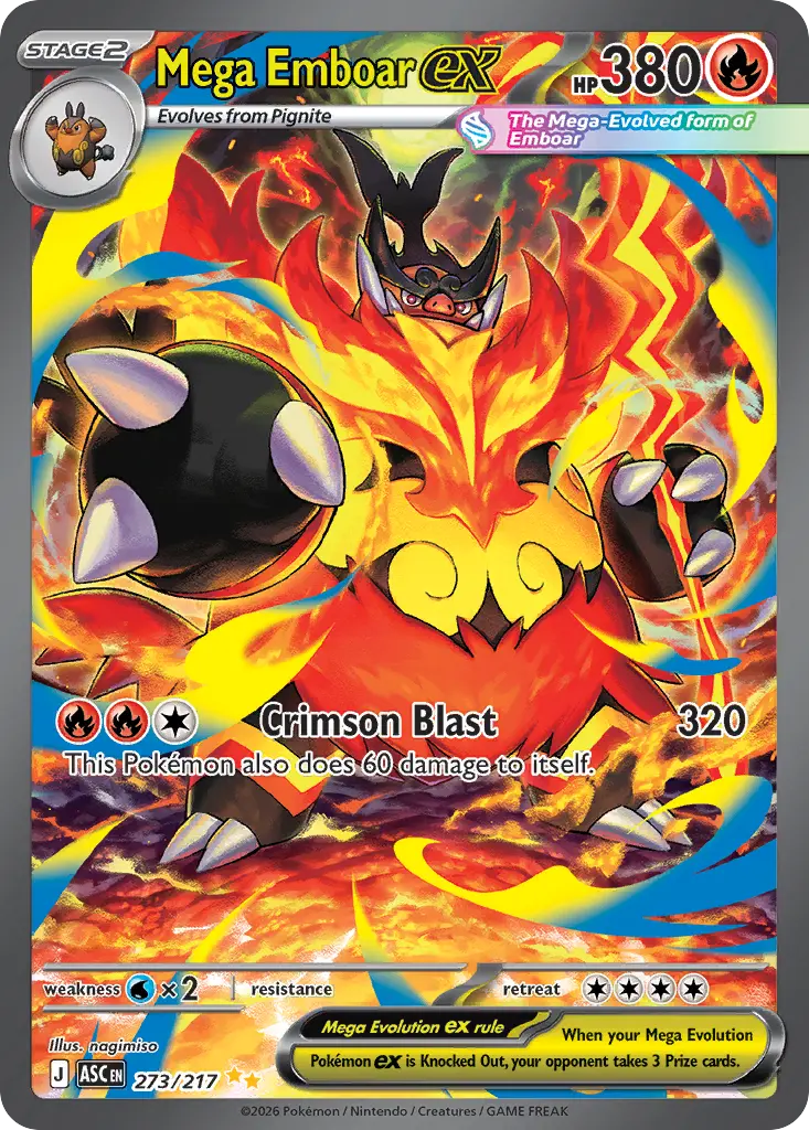 Mega Emboar ex - Ascended Heroes 273/217 (Holo)