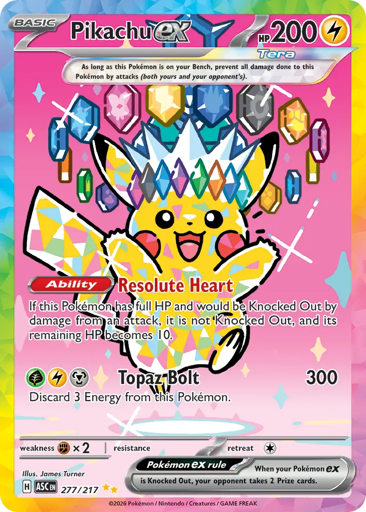 Pikachu ex - Ascended Heroes 277/217 (Holo)
