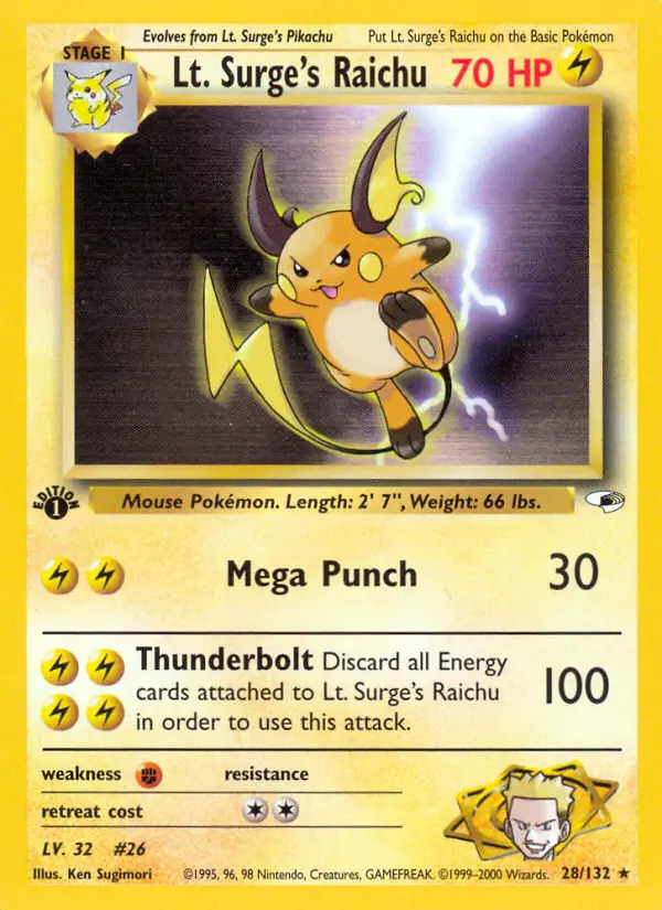 Lt. Surge's Raichu - Gym Heroes 028/132 (Regular)