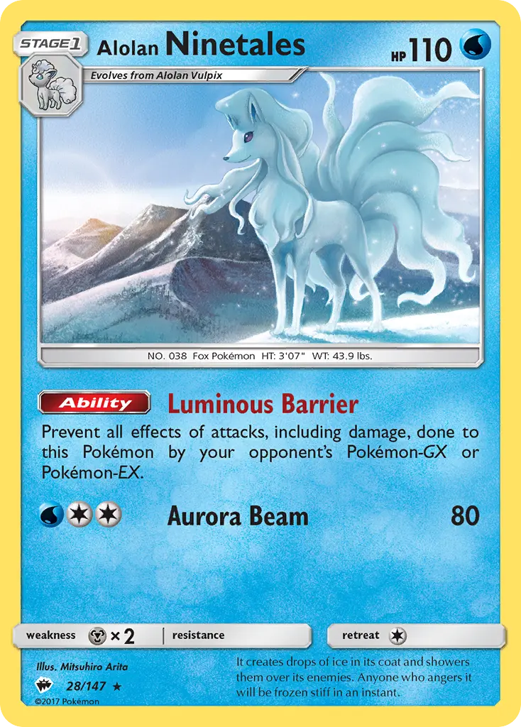 Alolan Ninetales - Burning Shadows 028/147 (Reverse Holo)