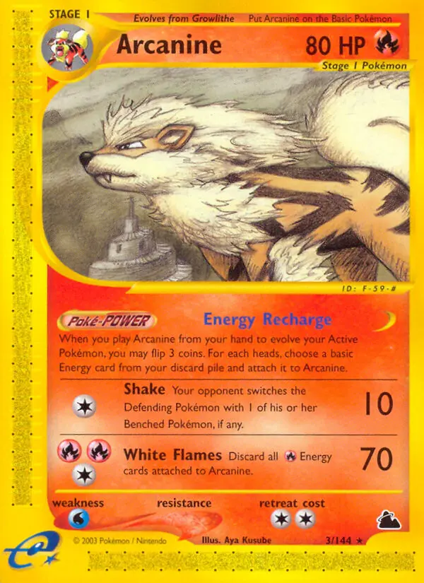 Arcanine - Skyridge 003/144 (Reverse Holo)