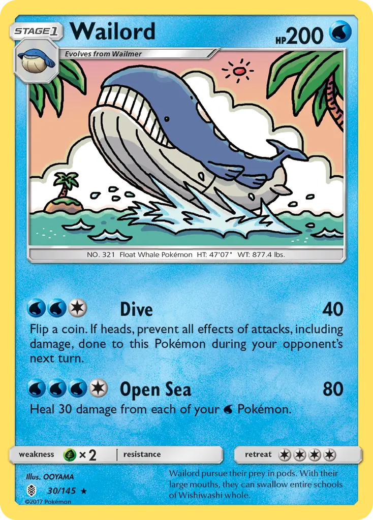 Wailord - Guardians Rising 030/145 (Reverse Holo)