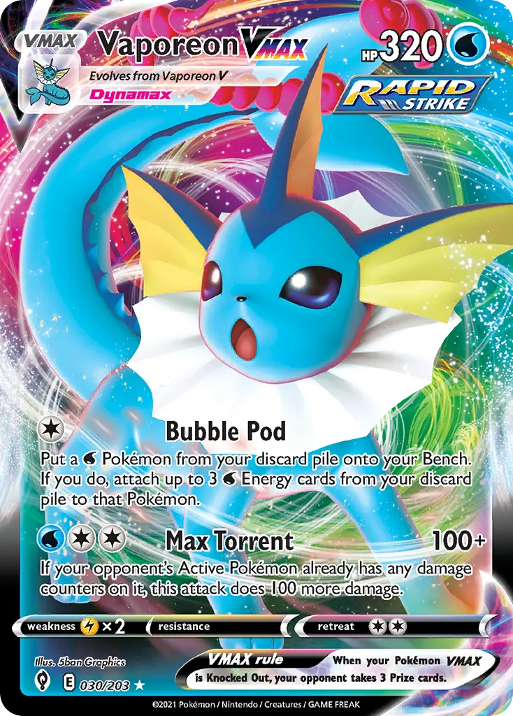 Vaporeon VMAX - Evolving Skies 030/203 (Holo Rare VMAX)