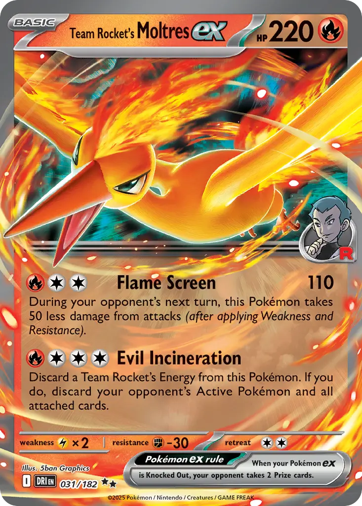 Team Rocket's Moltres ex - Destined Rivals 031/182 (Holo)