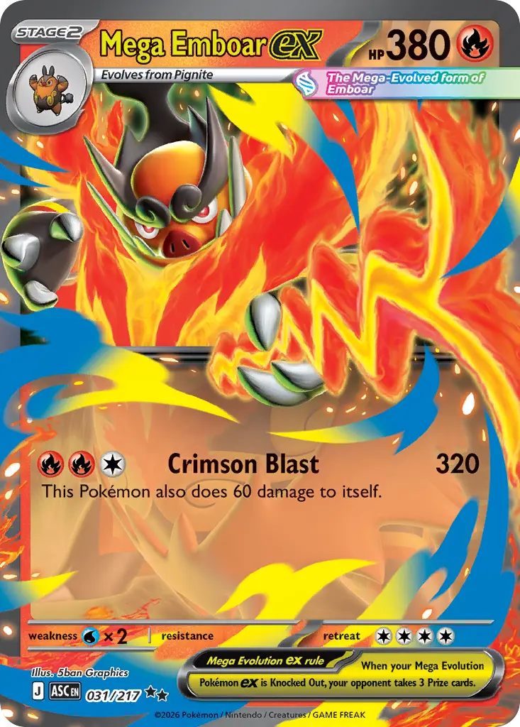 Mega Emboar ex - Ascended Heroes 031/217 (Double Rare)