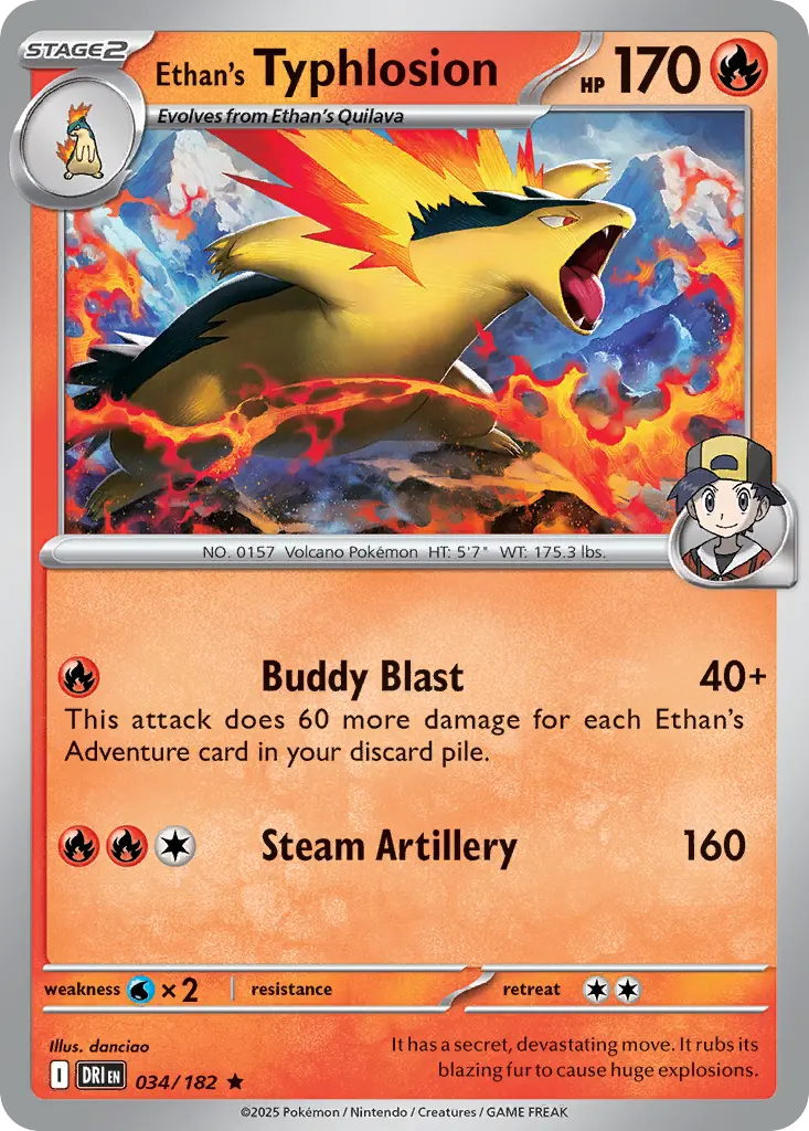 Ethan's Typhlosion - Destined Rivals 034/182 (Prerelease)