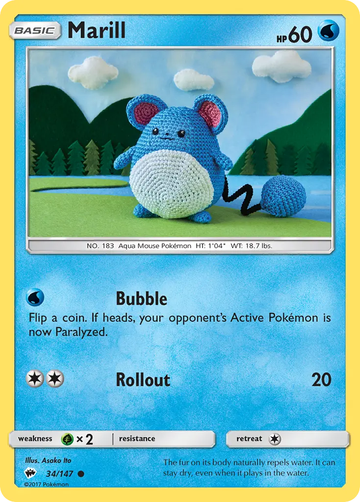 Marill - Burning Shadows 034/147 (Reverse Holo)