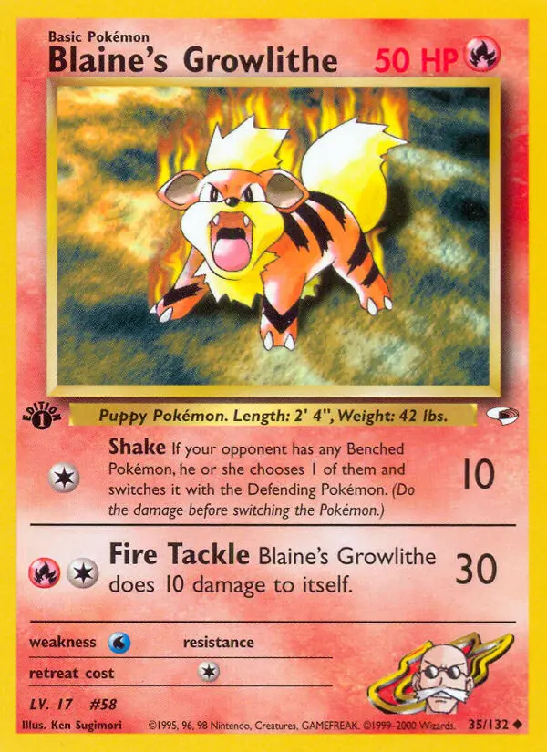 Blaine's Growlithe - Gym Heroes 035/132 (Regular)