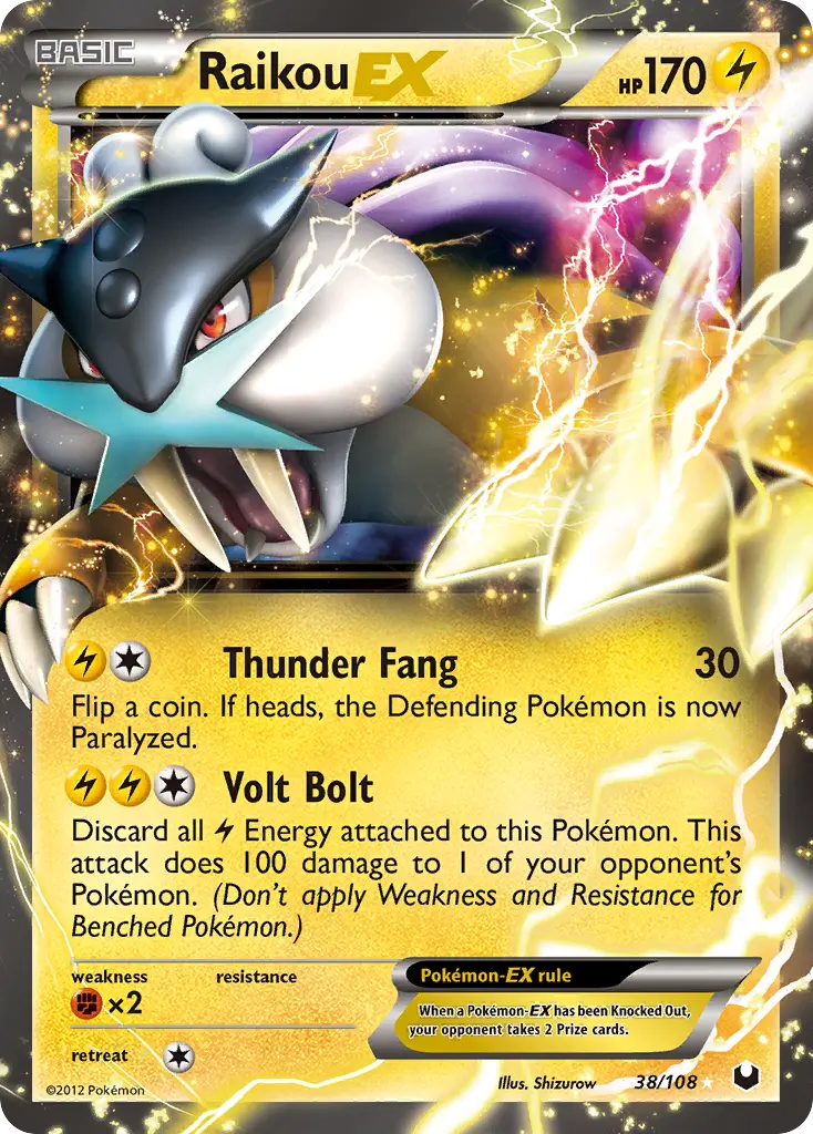 Raikou-EX - Dark Explorers 038/108 (Rare Holo EX)