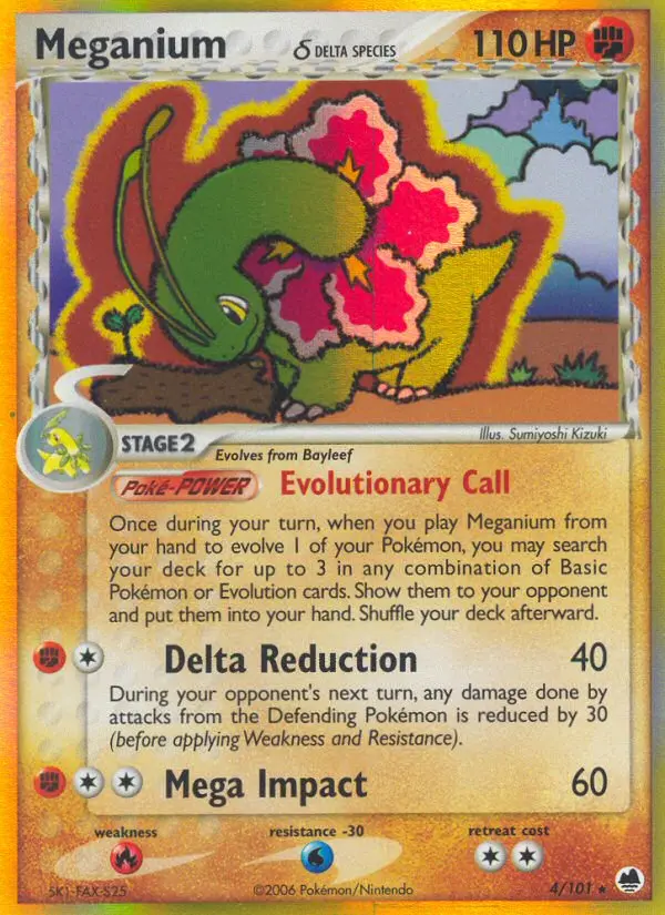 Meganium δ - Dragon Frontiers 004/101 (Reverse Holo)