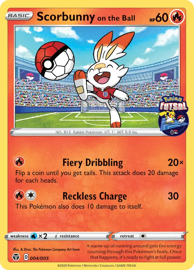 Scorbunny on the Ball - Pokémon Futsal Collection 004/005 (Regular)